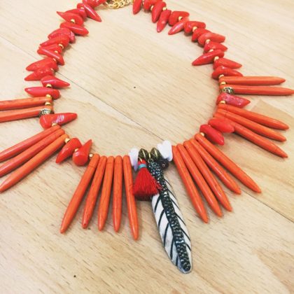 Χειροποίητο Κολιέ Πορτοκαλί