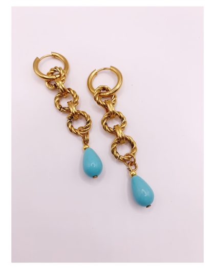 σκουλαρίκια τυρκουάζ δάκρυ